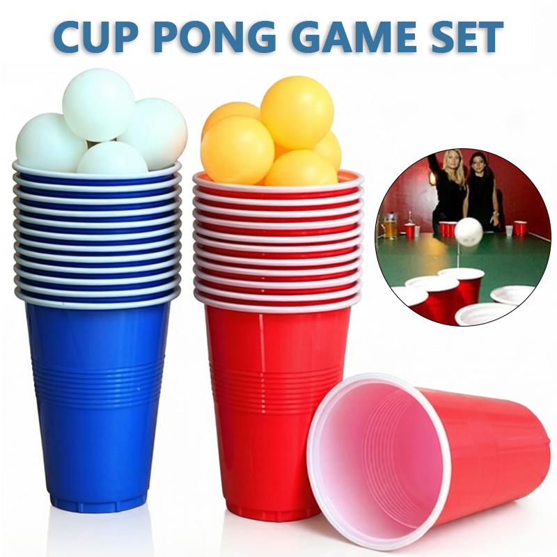 Table Tennis Olympics - Beer Pong Spielset & Partybecher mit
