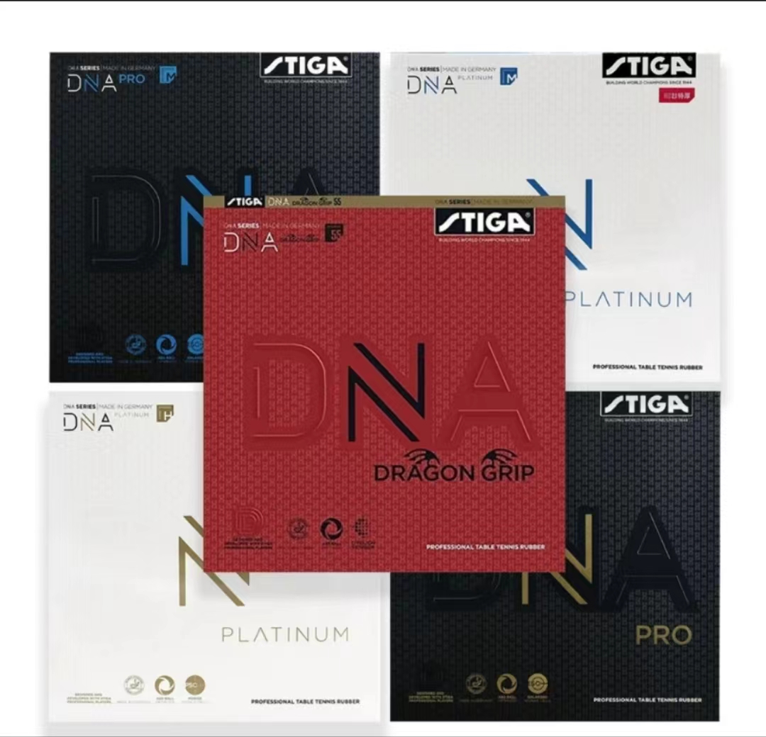 Table Tennis Zhang Jike - STIGA DNA Red Dragon Tischtennis-Gummi, hohe